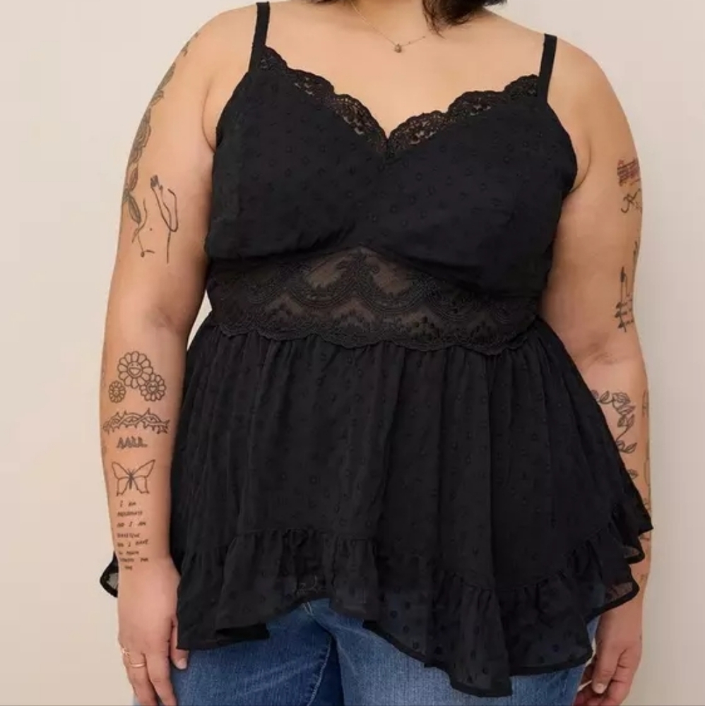 Torrid Clip Dot Babydoll Cami